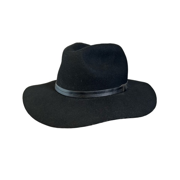 ecote Black 100% Wool Fedora Rancher Hat - Picture 1 of 7